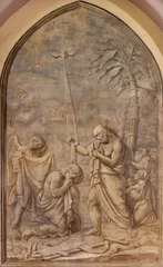Selbstklebende Fototapeten PERUGIA, ITALY - MAY 16, 2024: The fresco of Baptism of Jesus in the church Chiesa di San Antonio by Giuseppe Badiaschi (1795 - 1883). © Renáta Sedmáková