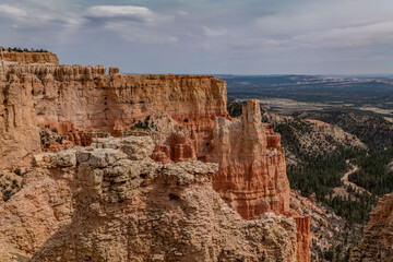 Paria View, Bryce Canyon National Park, Utah. Claron Formation, White limestone member, Pink...