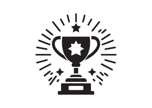 Trophy black Silhouette Vector Illustration