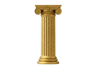 Obraz premium Golden Ionic Column: Architectural Design Element, Classic Pillar, Ancient Greek Style