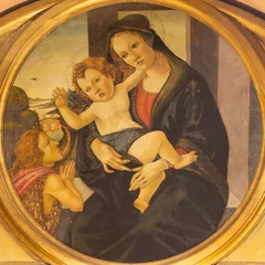 Selbstklebende Fototapeten PISTOIA, ITALY - MARCH 16, 2025: The painting of Madonna in the church Chiesa di San Giovanni Fuorcivitas by school of Sandro Boticelli from end of 15. cent.  © Renáta Sedmáková
