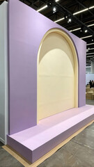 Modern pastel archway display lavender