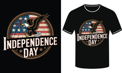 American Independence Day black T-Shirt design