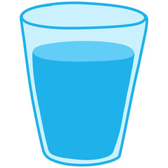 hand drawn cartoon illustration of a glass of water 
