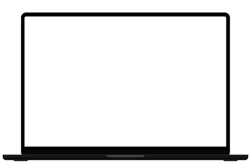 画面が透過された正面から見たノートパソコンのイラスト素材　ベクター