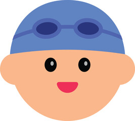 A cute flat-style avatar illustration of a character's face. Perfect for use in profile icons, customer service visuals, educational materials, sticker designs, or character-based UI elements.