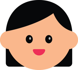 A cute flat-style avatar illustration of a character's face. Perfect for use in profile icons, customer service visuals, educational materials, sticker designs, or character-based UI elements.