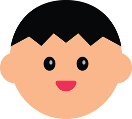 A cute flat-style avatar illustration of a character's face. Perfect for use in profile icons, customer service visuals, educational materials, sticker designs, or character-based UI elements.