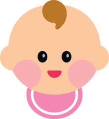 A cute flat-style avatar illustration of a character's face. Perfect for use in profile icons, customer service visuals, educational materials, sticker designs, or character-based UI elements.