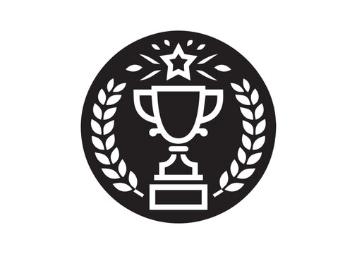 Trophy black Silhouette Vector Illustration
