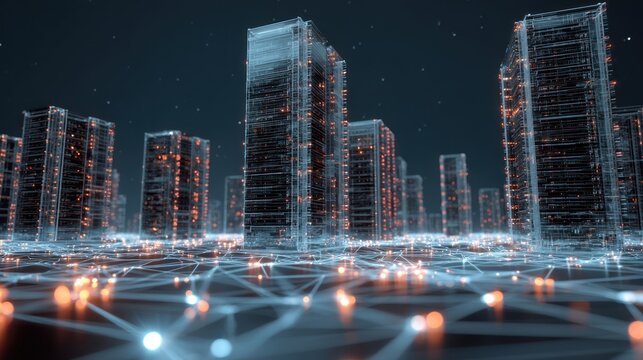 Abstract futuristic cityscape