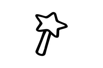 he design uses clean black outlines and a minimalistic cartoon style, making it suitable for fantasy games, magic-themed applications, or user interfaces related to enchantments and spells.