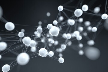 Molecular Network of White Spheres Connected by Thin Lines in Da