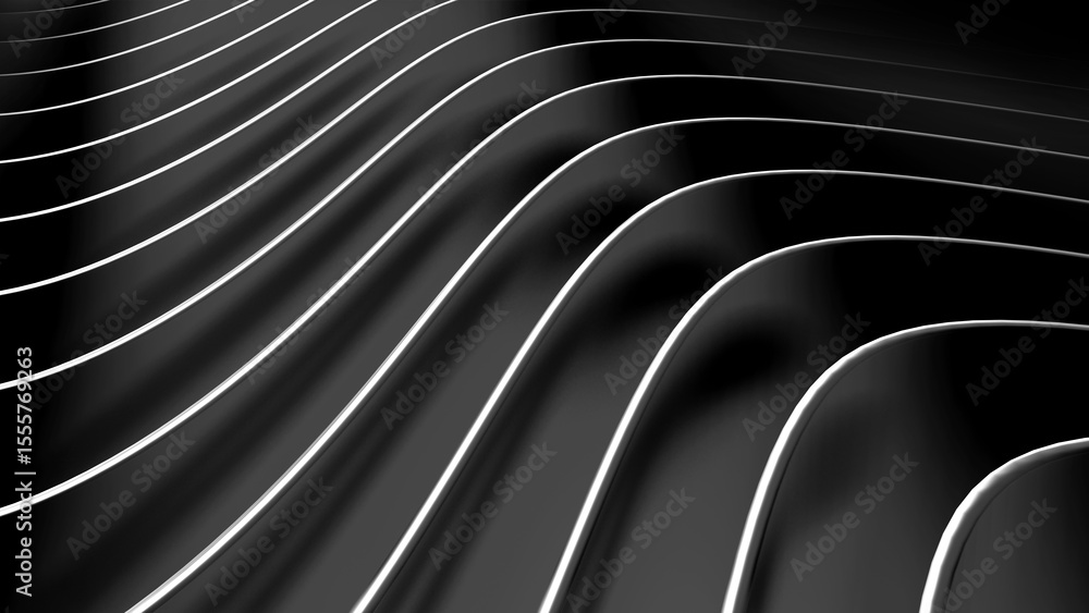 Aufkleber dark gray striped pattern background, 3d lines design, abstract minimal background for business pres