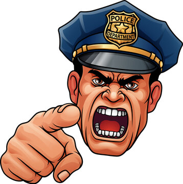 A policeman angry police man cartoon character cop illustration