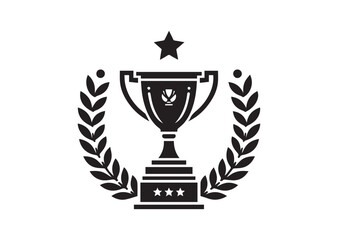 Trophy black Silhouette Vector Illustration
