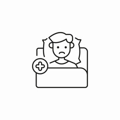 sick patient bed icon sign vector