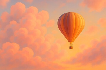 Hot Air Balloon in Cotton Candy Sky