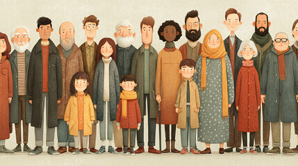 Diverse Multicultural Community Illustration