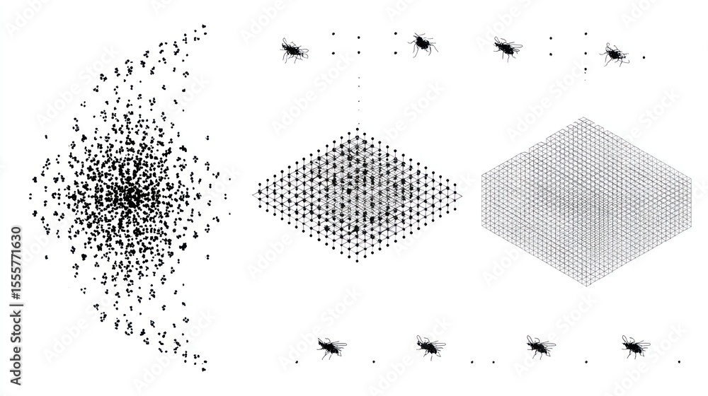 Poster abstract hexagonal pattern design