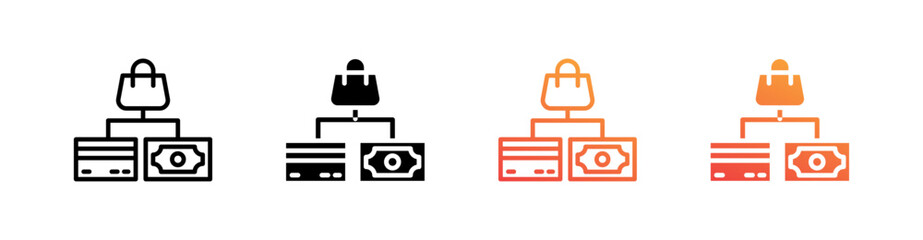 Payment Multiple Style Icon Set Vector 