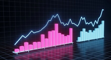 Dynamic Neon Graphs Illustrate Growth and Decline