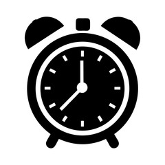 A classic alarm clock showing the time isolated on white background