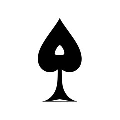Fototapeta premium A black spade playing card symbol isolated on white background