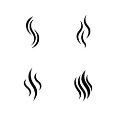 Four different steam or smoke icons, isolated on white background