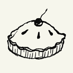 Hand-drawn Apple Pie doodle illustration