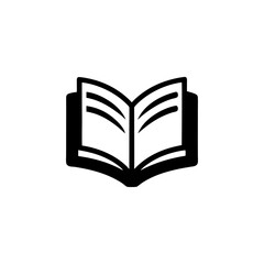 An open book icon is isolated on white background