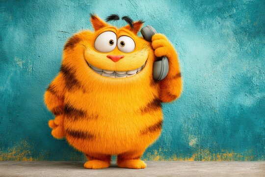  Funny cat sarcastic on the phone banner