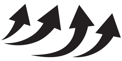 Curved arrow. Black curved arrow icon. Curved arrows set with directional icons. Set of curved arrow.