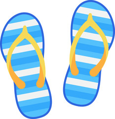 Bright Blue Stripe Flip-Flops Perfect for Summer Beach Days