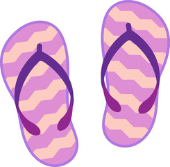 Cute Purple Summer Flip-Flops with Zigzag Pattern