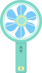 Mint Colored Handheld Fan Illustration