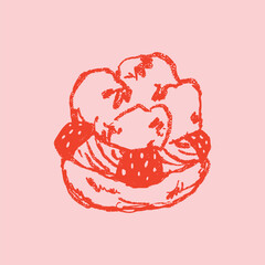 Hand-drawn Choux Cream doodle illustration