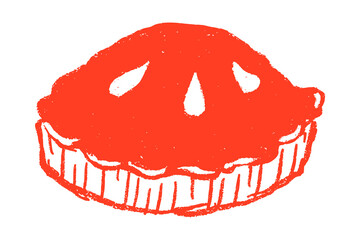 Hand-drawn Apple Pie doodle illustration