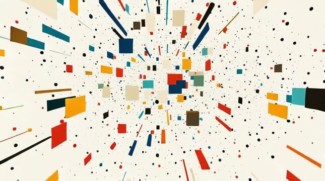 Fly papers. Artistic Inmersive motion in high resolution, ideal screen, web, social media and advertising. Artistic design with futuristic shapes.	