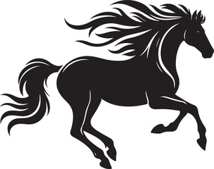 Running Horse Silhouette Vector Illustration