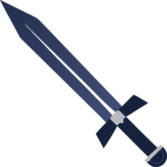 Simple Flat Vector Illustration of a Fantasy Medieval Sword Weapon