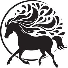 Running Horse Silhouette Vector Illustration