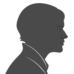Profile view of a person s head and shoulders in a simple silhouette style