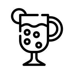 mulled wine line icon