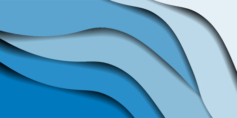 Stylish abstract background with layered blue wave shapes and smooth curves, perfect for presentations, web design, and business visuals. vector illustration