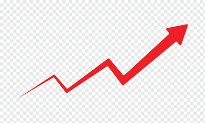 Growing business 3d green arrow on white. Profit arow Vector illustration. Business concept, growing chart. Concept of sales symbol icon with arrow moving up. Economic Arrow With Growing Trend. EPS 10