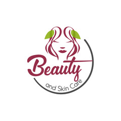 Beauty Woman Face logo design template, Abstract design concept for beauty salon, massage, cosmetic and spa and Skin Care Logo Product vector illustration