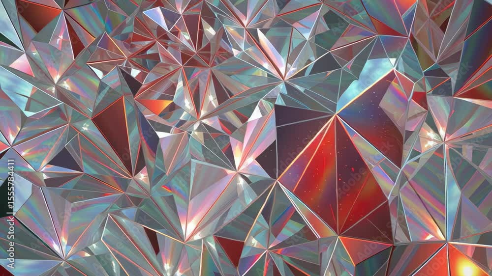 Poster a close up of a bunch of colorful, faceted, and shiny diamonds. the diamonds are arranged in a way t