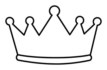 crown outline vector icon for princess or royal theme