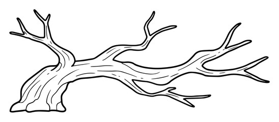 old tree branch outline vector for nature and forest theme